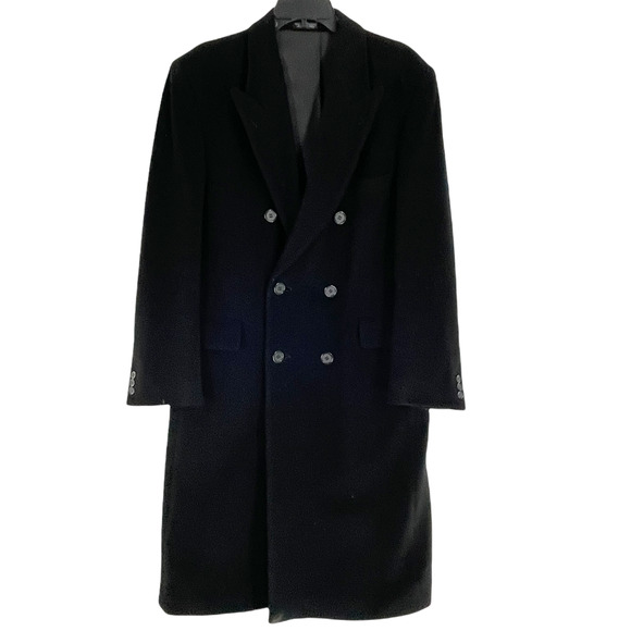 VTG Guy Laroche Womens Wool & Cashmere Trench Size L Black - Picture 1 of 11